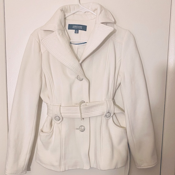 KENNETH COLE REACTION WOMEN DOUBLE BREASTED  BELTED COTTON COAT SIZE S *NEW NT* - Picture 2 of 15
